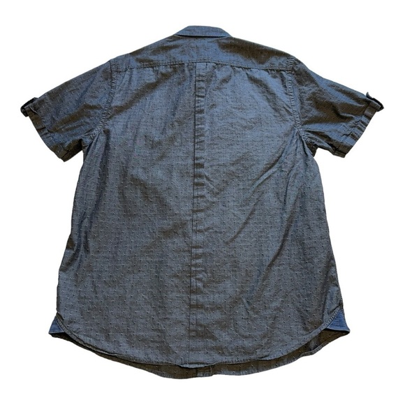 DKNY Jeans Button-Up Shirt Short Sleeve Flap Chest Pocket Collared Cotton Size L - Picture 2 of 10